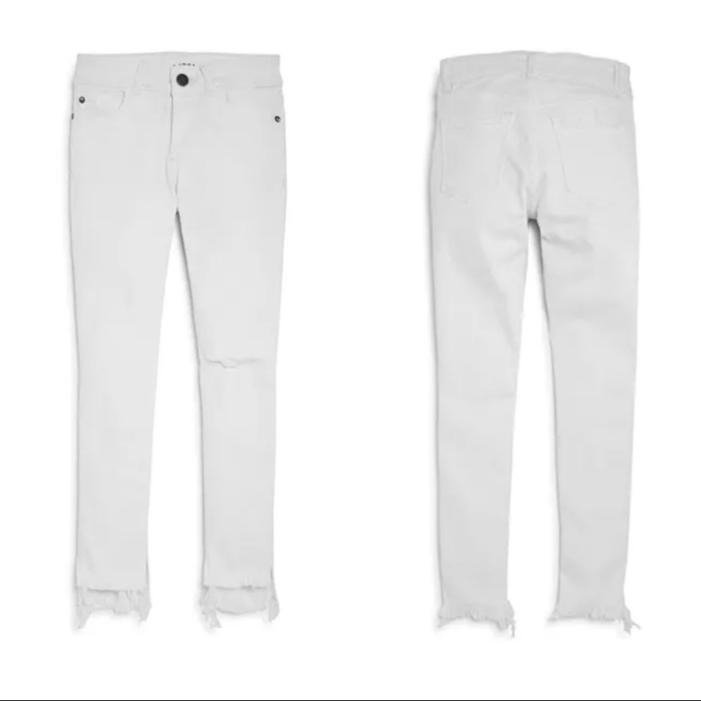 DL 1961 white Chloe jeans distressed 14